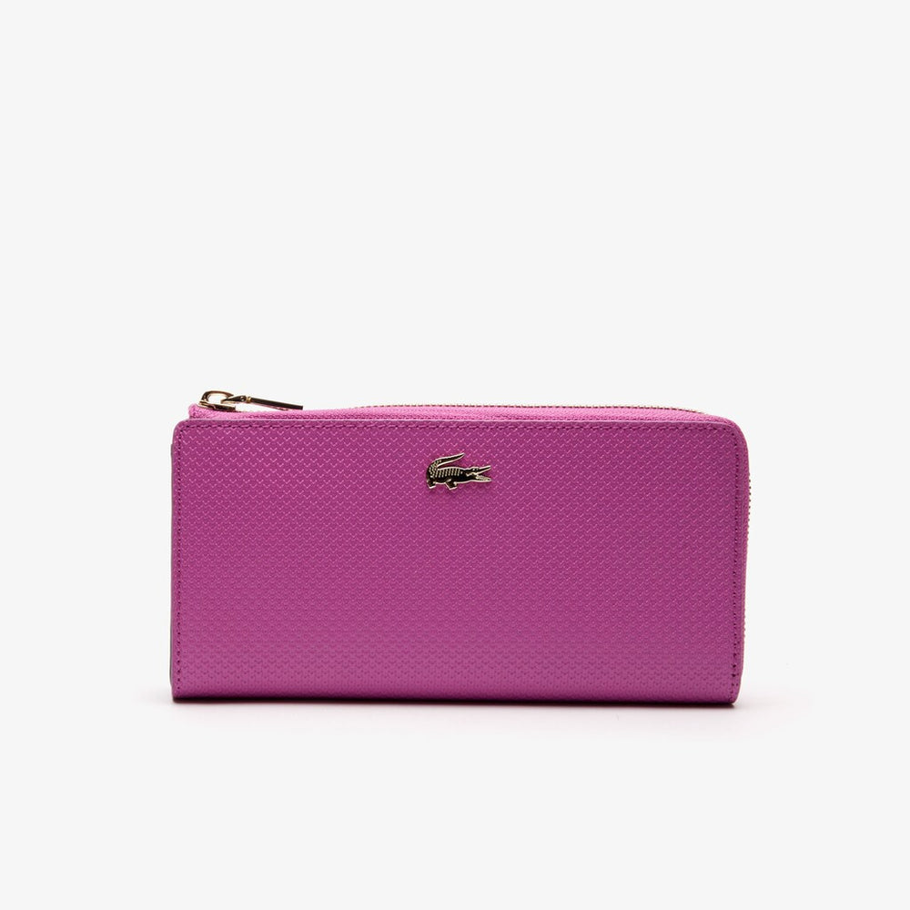 Women's Chantaco Piqué Leather 8-Card Zip Wallet / Lacoste