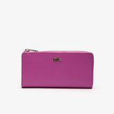 Women's Chantaco Piqué Leather 8-Card Zip Wallet / Lacoste