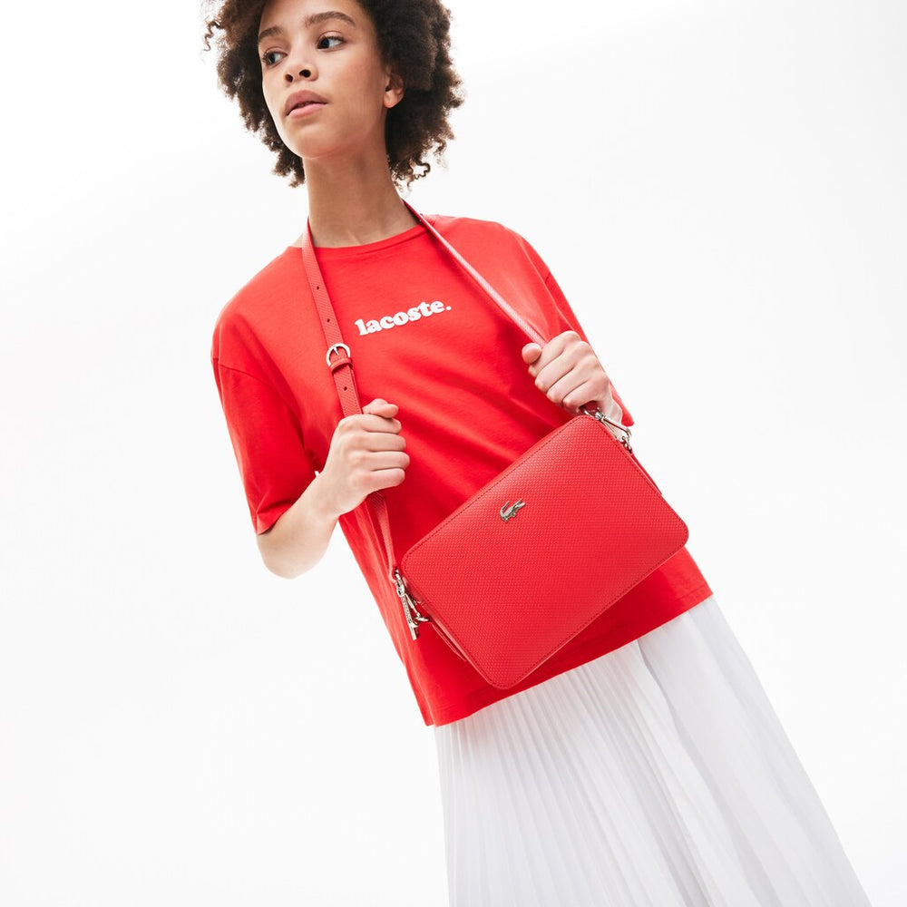 Women's Chantaco Leather Square Shoulder Bag / Lacoste