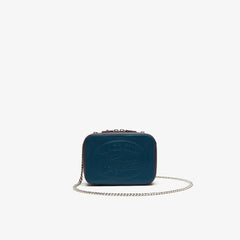 Women's Croco Crew Tricolour Leather Zippered Shoulder Bag / Lacoste