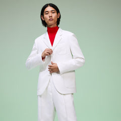 Men's Fashion Show Solid Blazer with Chest Pocket / Lacoste