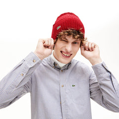 Men's Turned Edge Ribbed Wool Beanie / Lacoste
