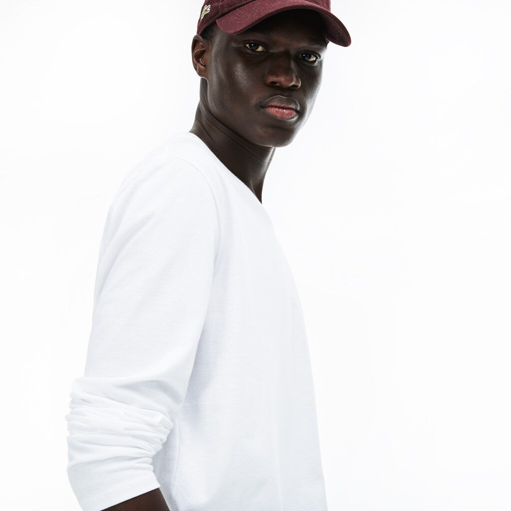 Men's V-neck Pima Cotton Jersey T-shirt / Lacoste