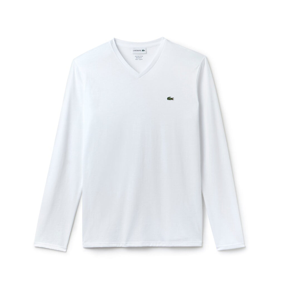 Men's V-neck Pima Cotton Jersey T-shirt / Lacoste