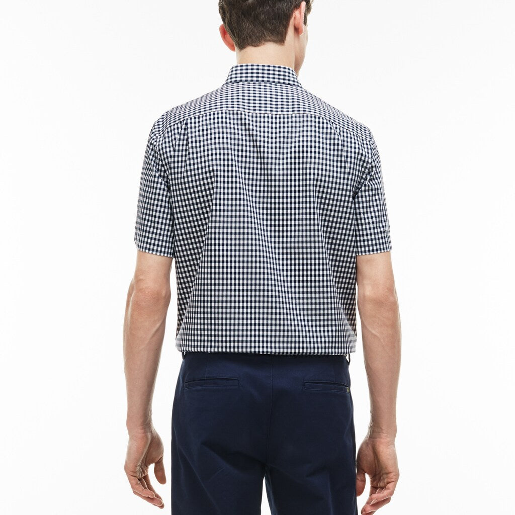Men's Regular Fit Gingham Poplin Shirt / Lacoste