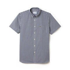 Men's Regular Fit Gingham Poplin Shirt / Lacoste