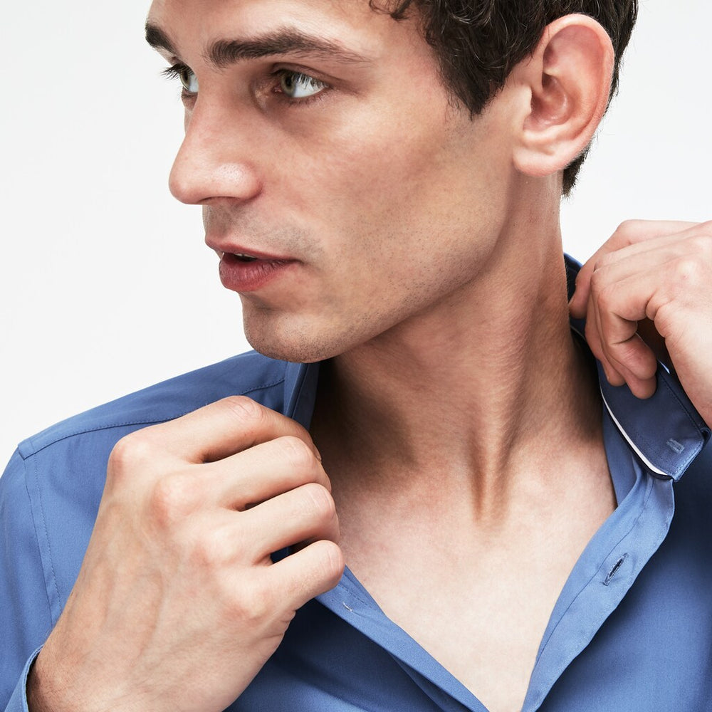 Men's Slim Fit Stretch Cotton Poplin Shirt / Lacoste