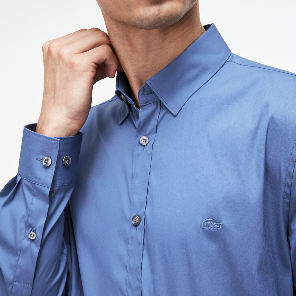 Men's Slim Fit Stretch Cotton Poplin Shirt / Lacoste