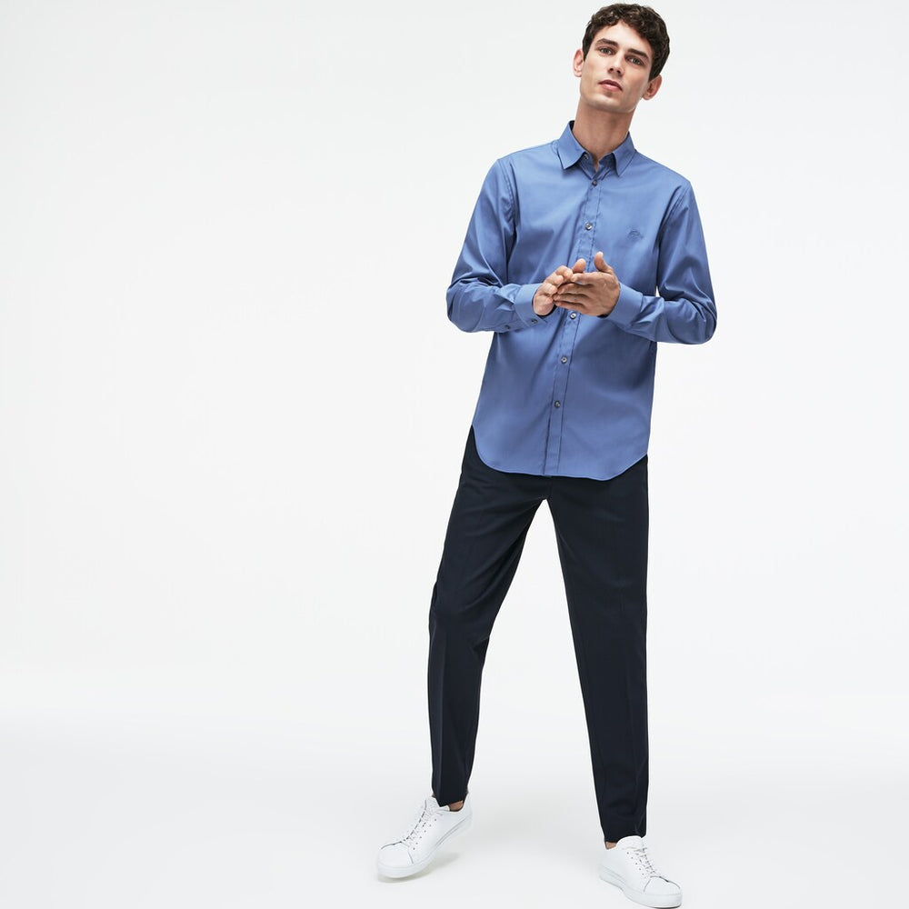 Men's Slim Fit Stretch Cotton Poplin Shirt / Lacoste