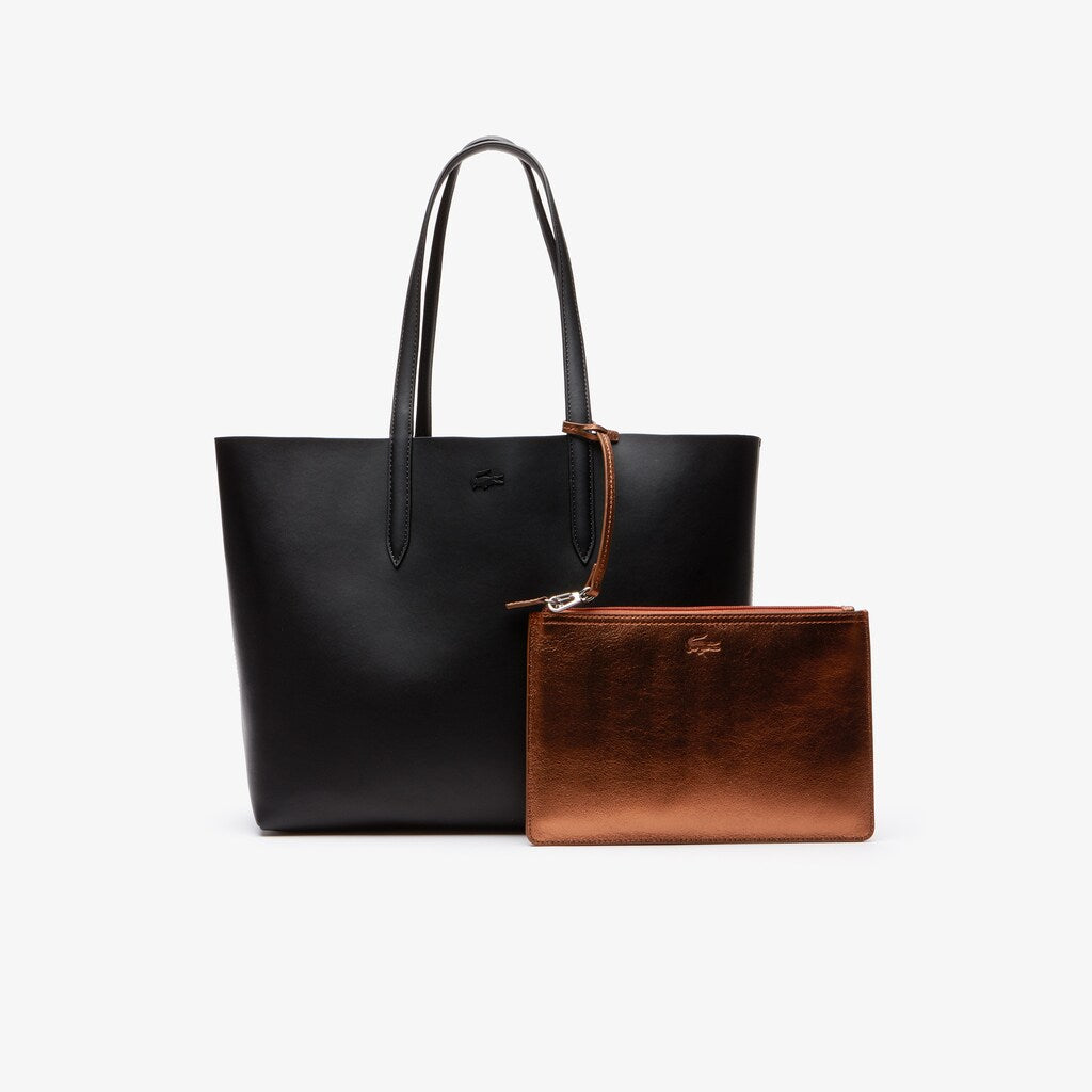 Women's Anna Reversible Matte And Iridescent Leather Tote / Lacoste