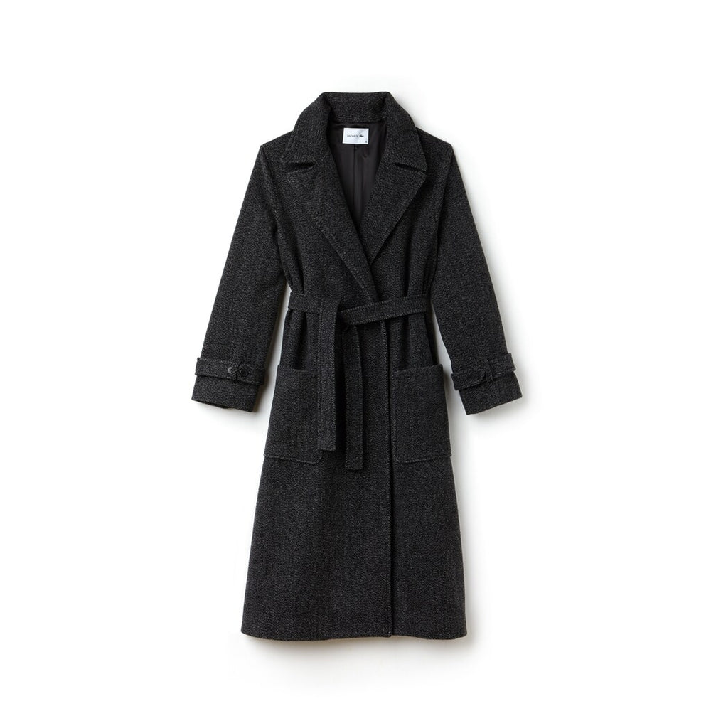 Women's Long Belted Tweed Coat / Lacoste