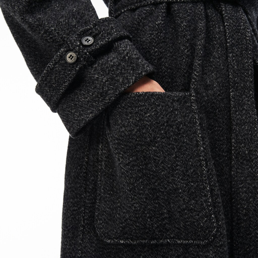 Women's Long Belted Tweed Coat / Lacoste