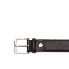 Men's Engraved Tongue Buckle Leather Belt / Lacoste