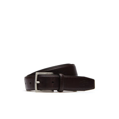 Men's Engraved Tongue Buckle Leather Belt / Lacoste