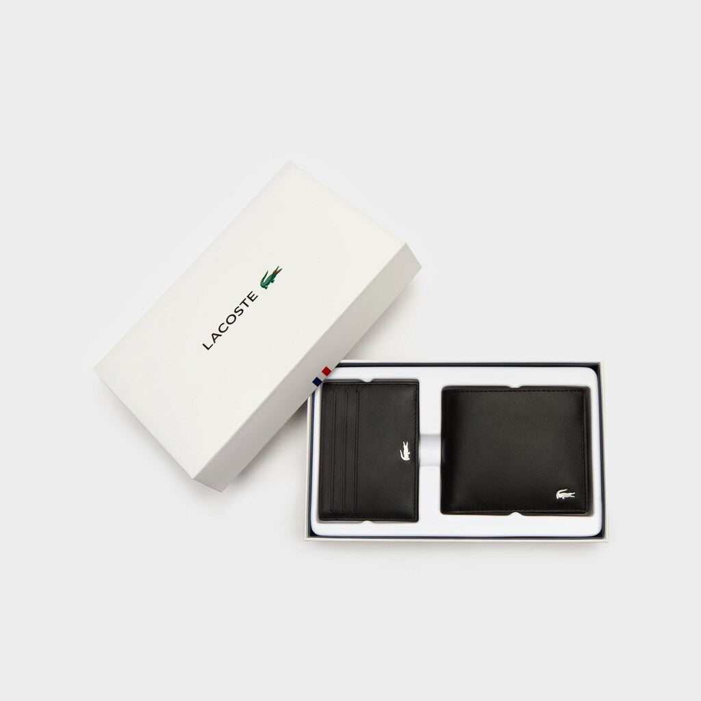 Men's Leather Wallet and Card Holder Boxed Gift Set / Lacoste