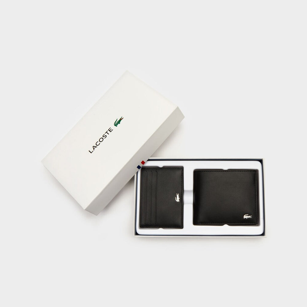 Men's Leather Wallet and Card Holder Boxed Gift Set / Lacoste