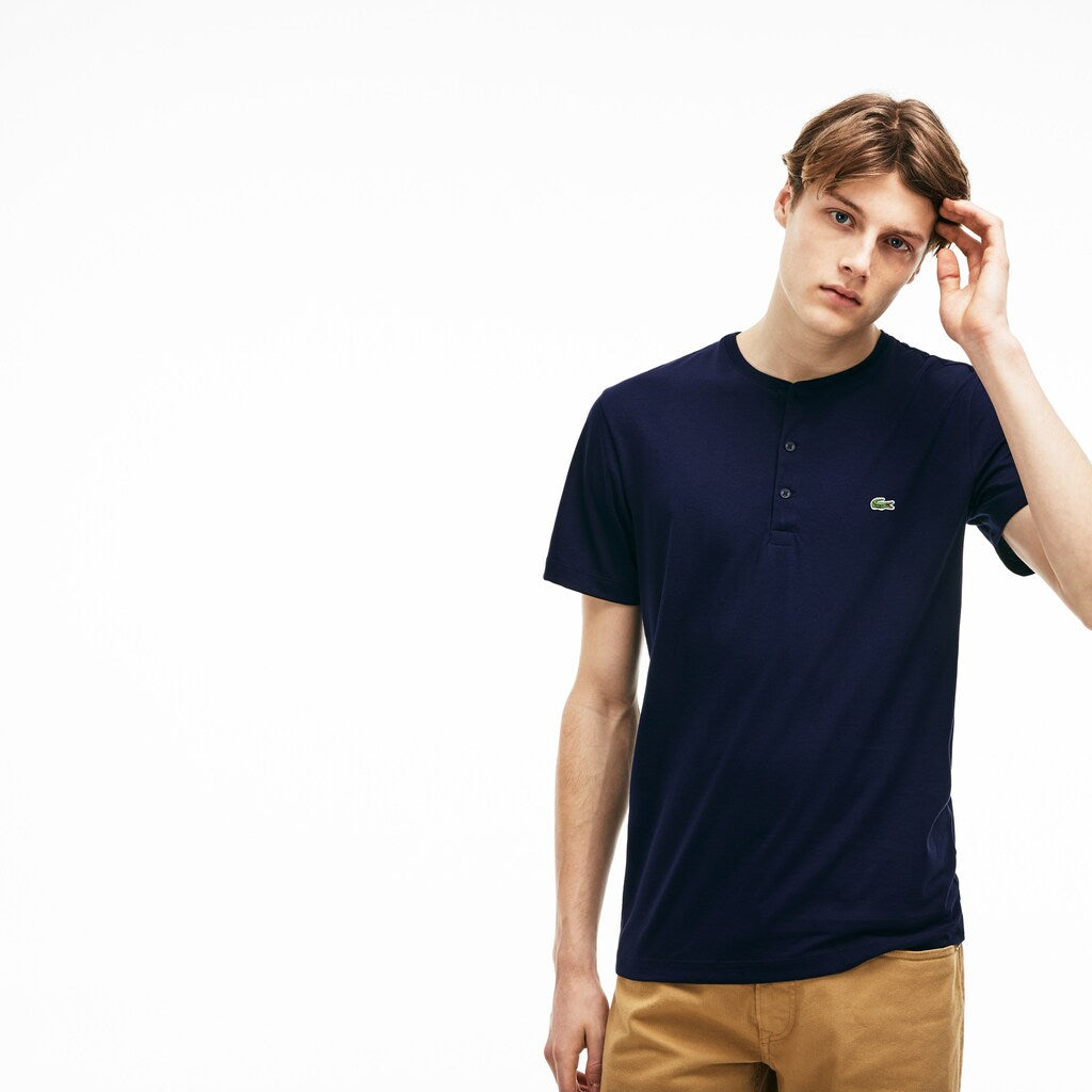 Men's Regular Fit Pima Cotton Henley T-shirt / Lacoste