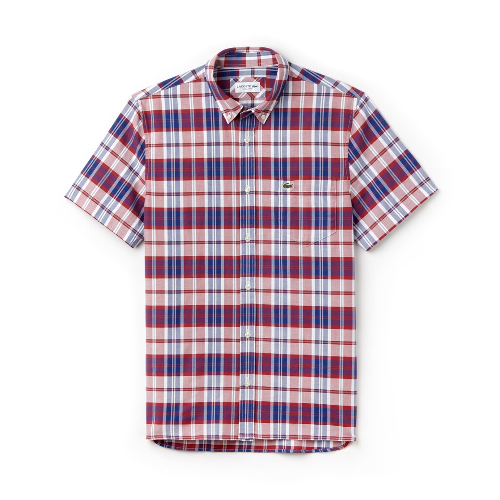 Men's Regular Fit Check Oxford Shirt / Lacoste