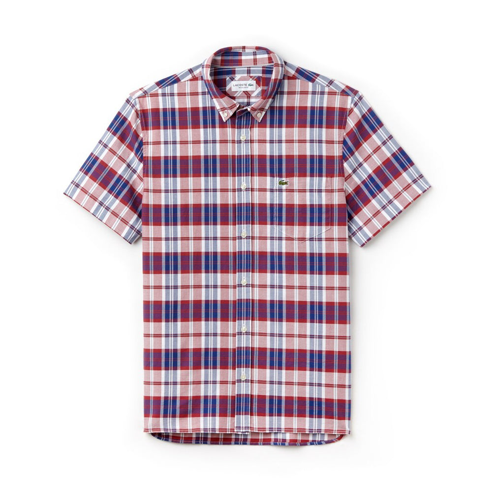 Men's Regular Fit Check Oxford Shirt / Lacoste