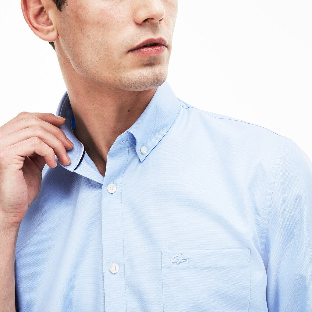 Men's Regular Fit Cotton Mini Piqué Shirt / Lacoste