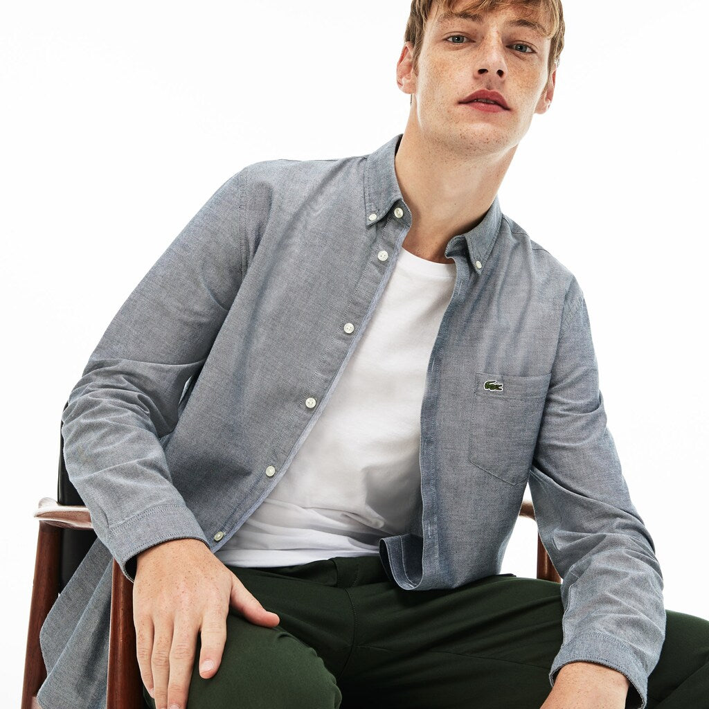 Men's Regular Fit Cotton Oxford Shirt / Lacoste