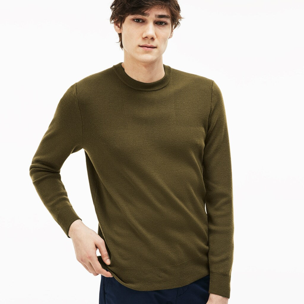 Men's Crew Neck Technical Knit Sweater / Lacoste