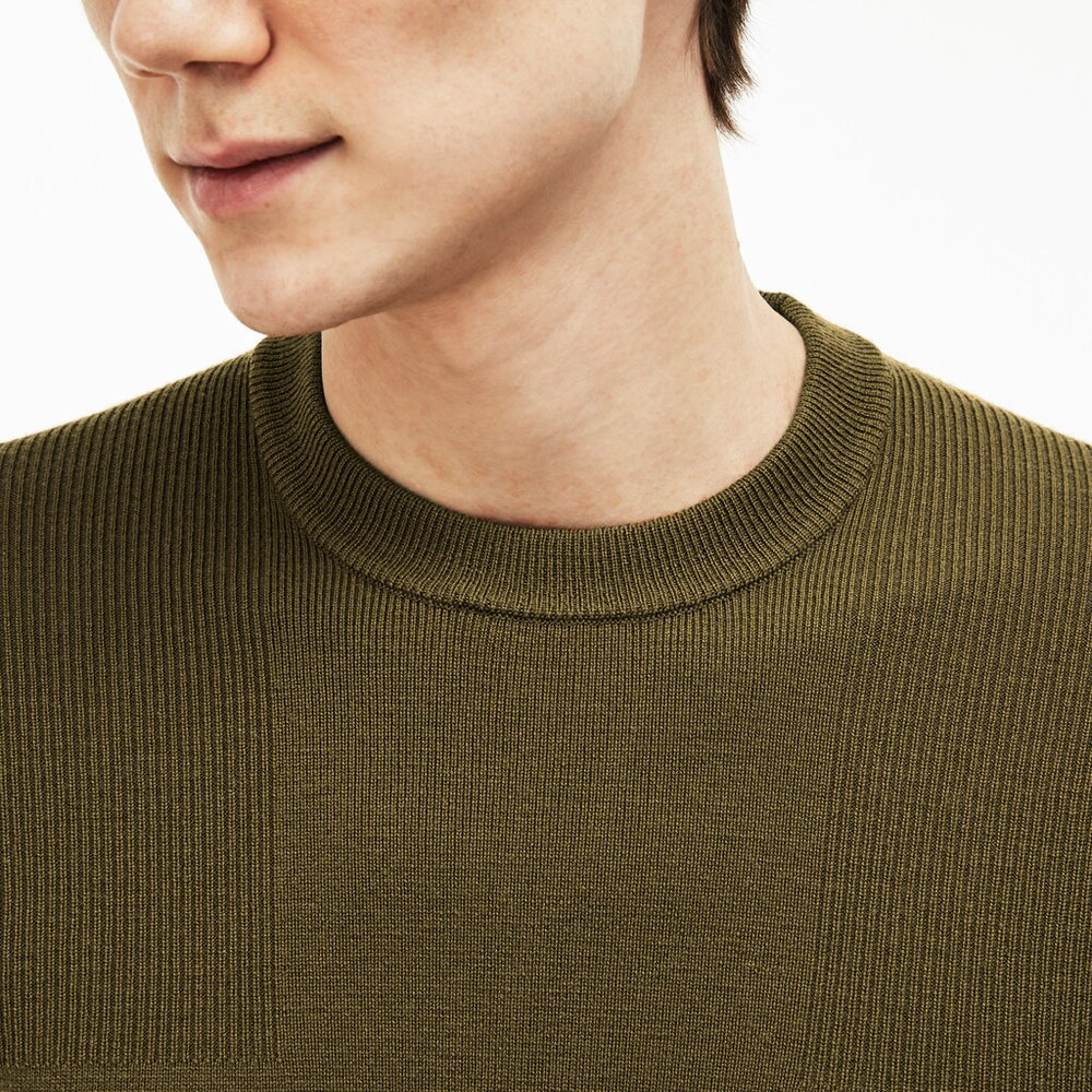 Men's Crew Neck Technical Knit Sweater / Lacoste