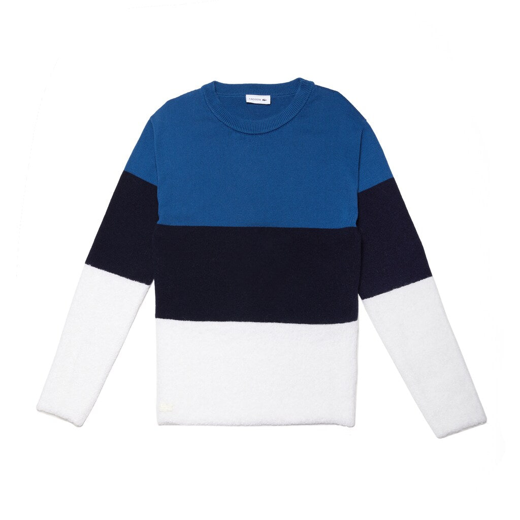 Women's Crew Neck Colorblock Cotton, Mohair And Wool Jersey Sweater / Lacoste