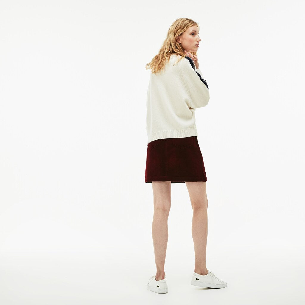 Women's Ribbed Stretch Velour A-Line Skirt / Lacoste