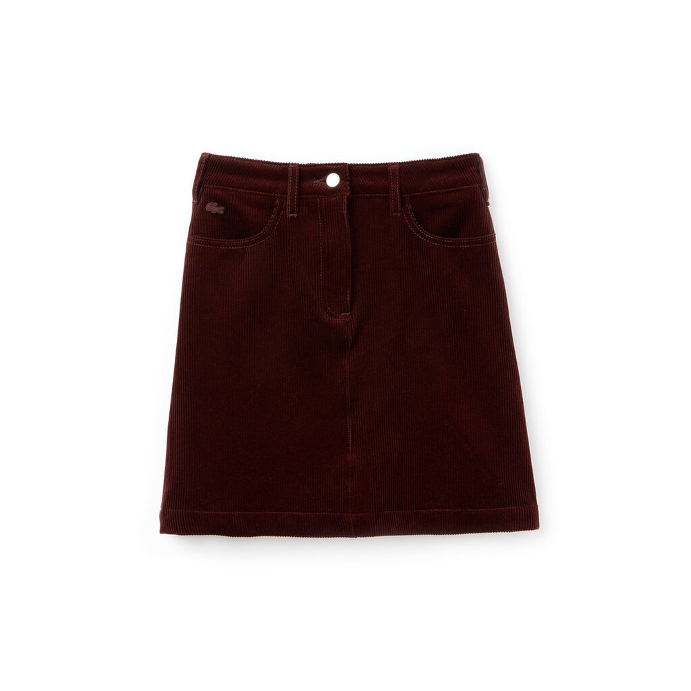 Women's Ribbed Stretch Velour A-Line Skirt / Lacoste