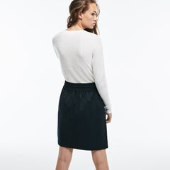 Women's Elasticized Waist Flowing Stretch Wool Knit Skirt / Lacoste