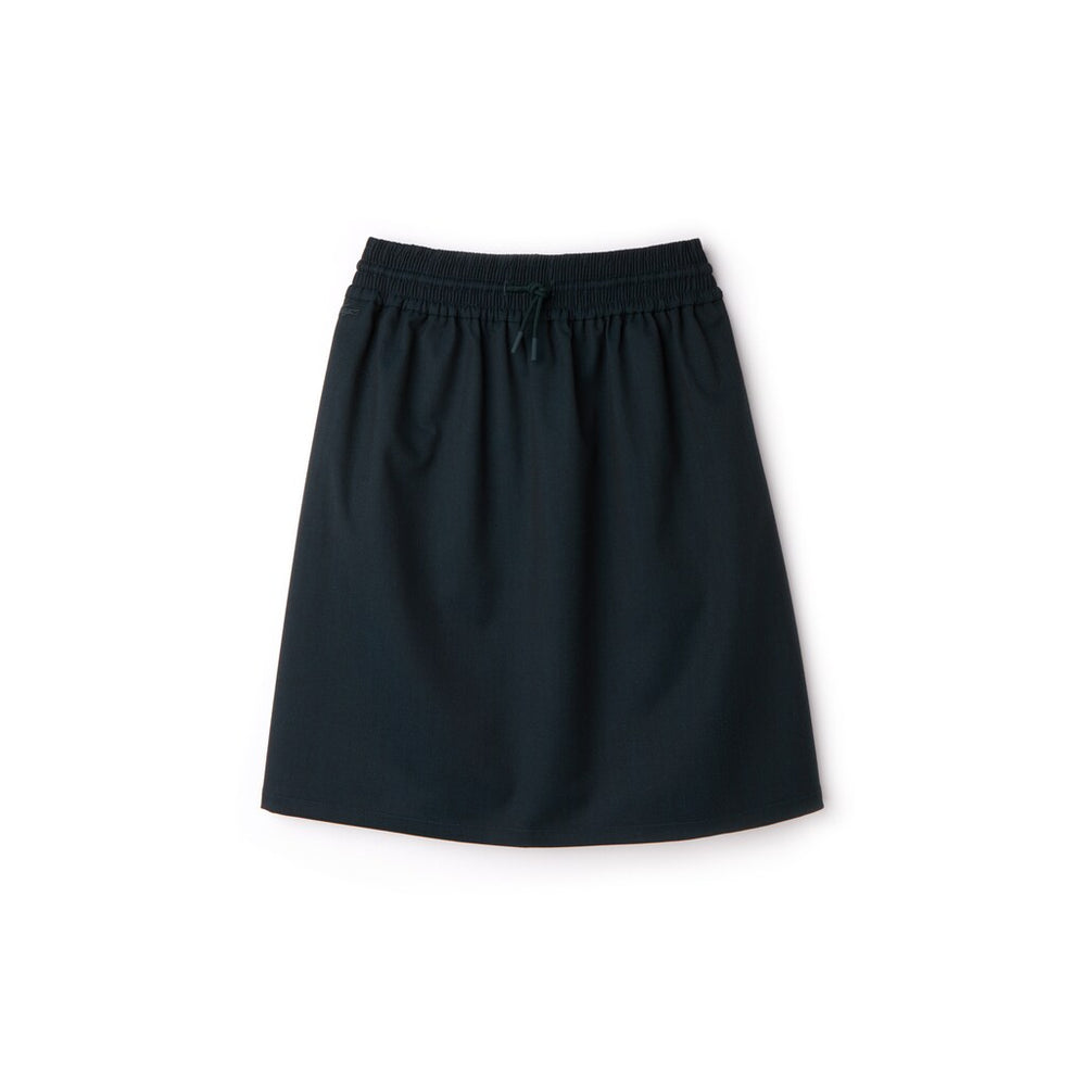 Women's Elasticized Waist Flowing Stretch Wool Knit Skirt / Lacoste
