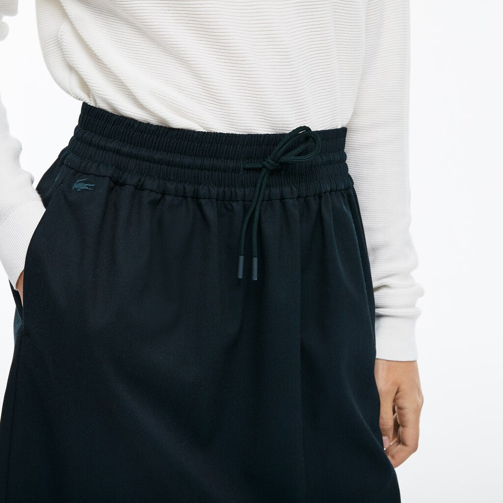 Women's Elasticized Waist Flowing Stretch Wool Knit Skirt / Lacoste