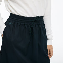 Women's Elasticized Waist Flowing Stretch Wool Knit Skirt / Lacoste