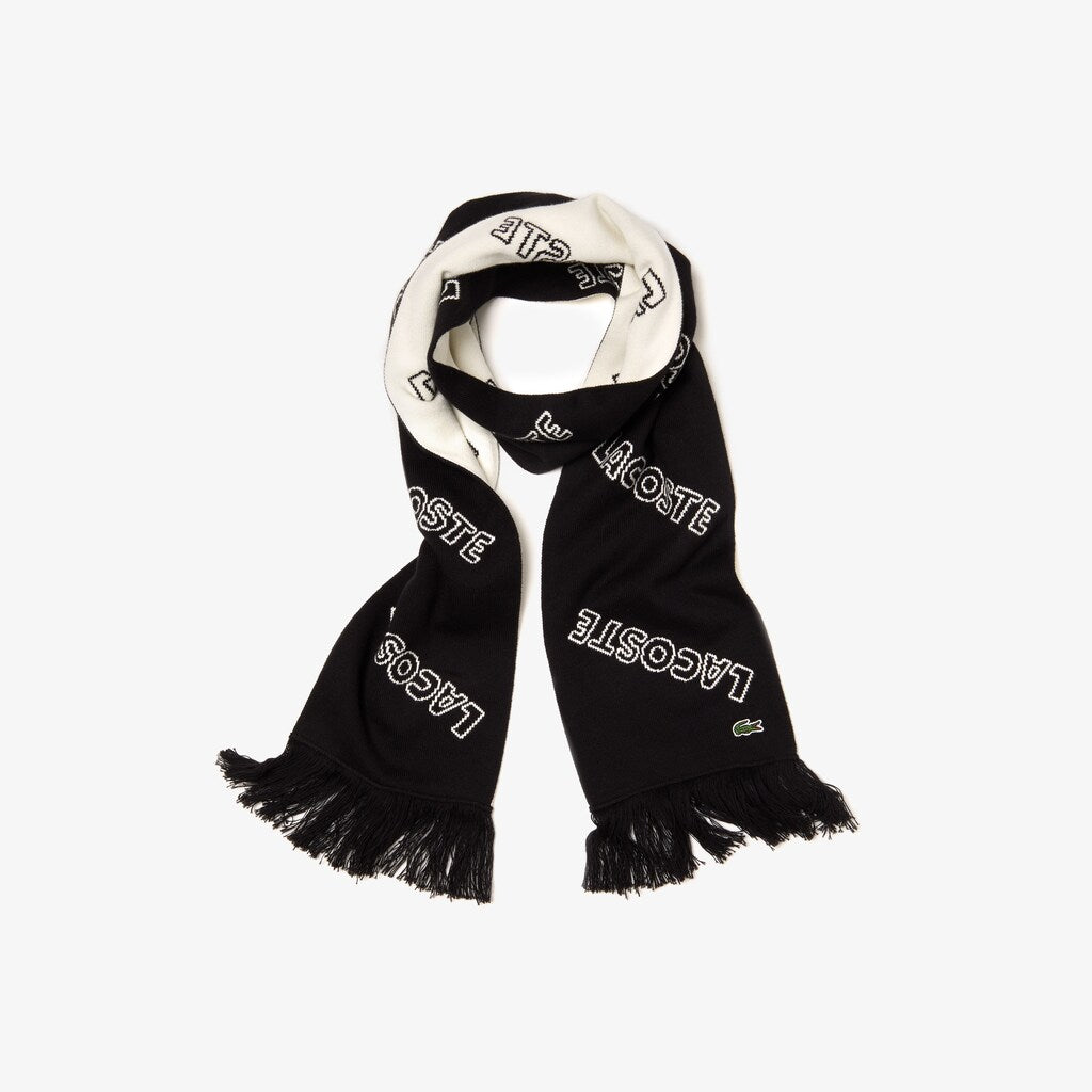 Men's Lacoste LIVE Lettering Cashmere And Cotton Scarf / Lacoste