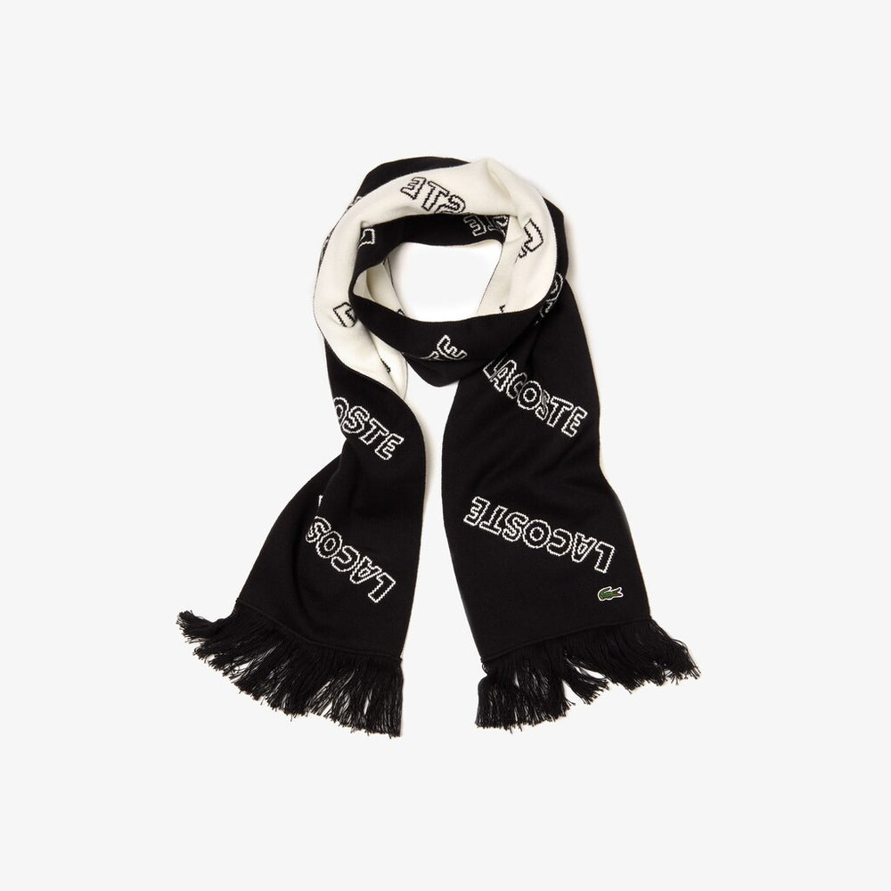 Men's Lacoste LIVE Lettering Cashmere And Cotton Scarf / Lacoste