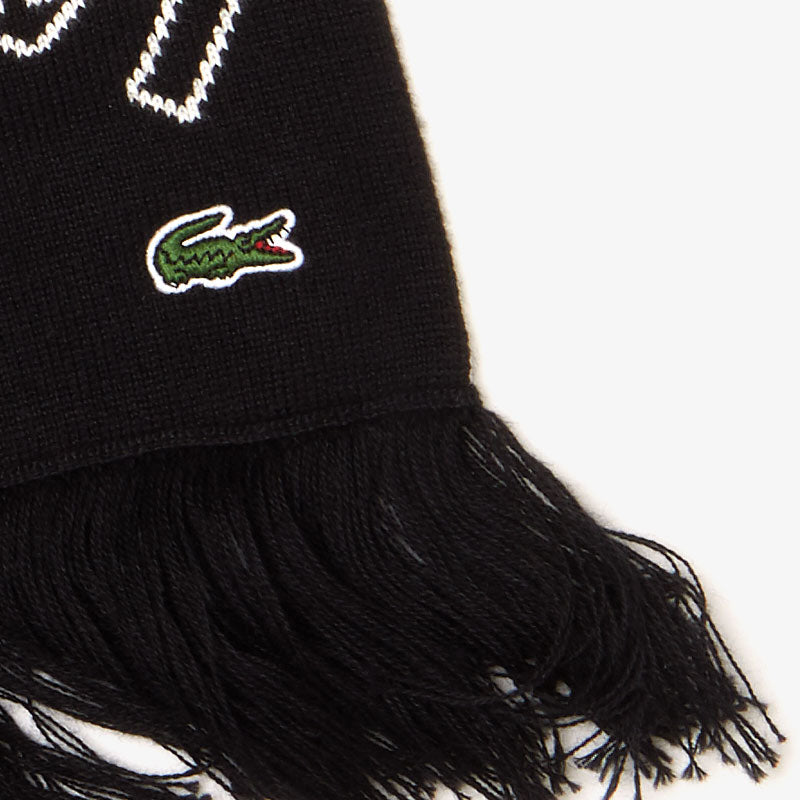 Men's Lacoste LIVE Lettering Cashmere And Cotton Scarf / Lacoste