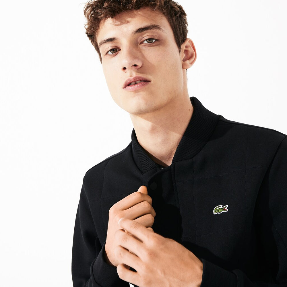 Men's SPORT Quilted Cotton Blend Fleece Bomber Jacket / Lacoste