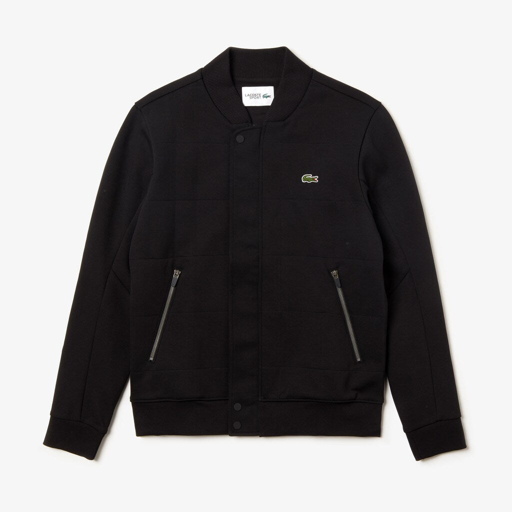 Men's SPORT Quilted Cotton Blend Fleece Bomber Jacket / Lacoste