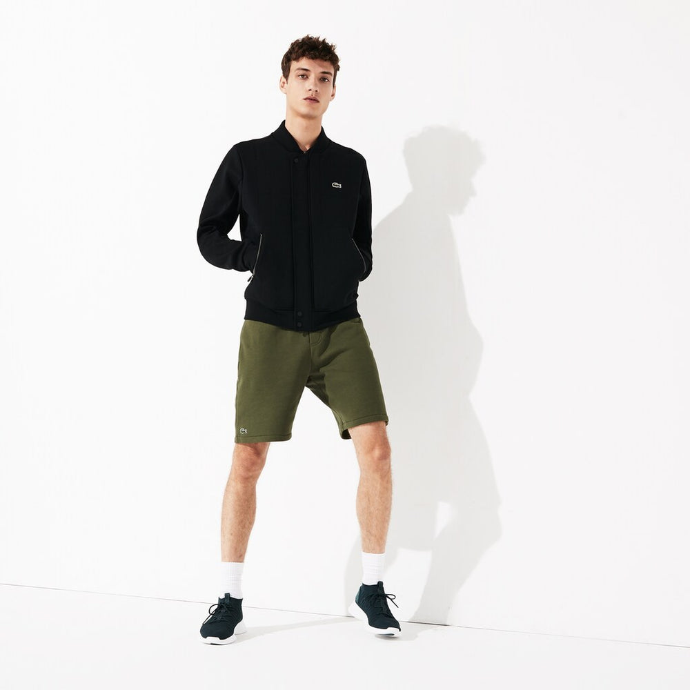 Men's SPORT Quilted Cotton Blend Fleece Bomber Jacket / Lacoste