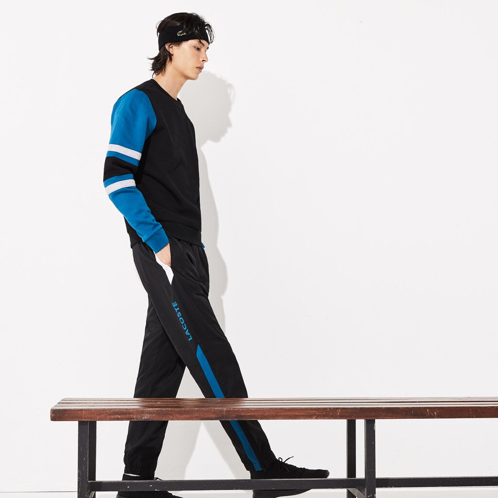 Men's SPORT Striped-Sleeve Fleece Sweatshirt / Lacoste