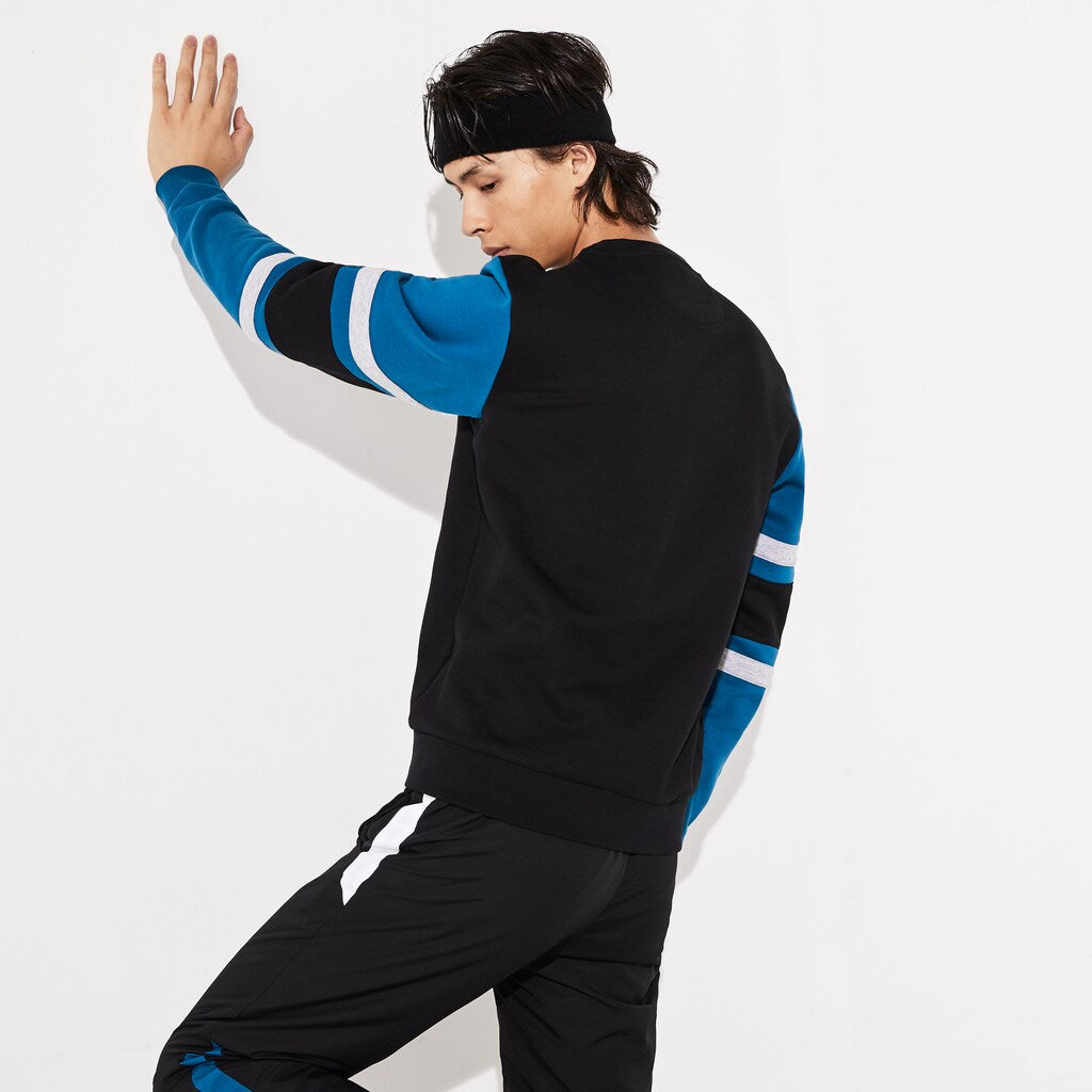 Men's SPORT Striped-Sleeve Fleece Sweatshirt / Lacoste