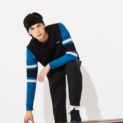 Men's SPORT Striped-Sleeve Fleece Sweatshirt / Lacoste