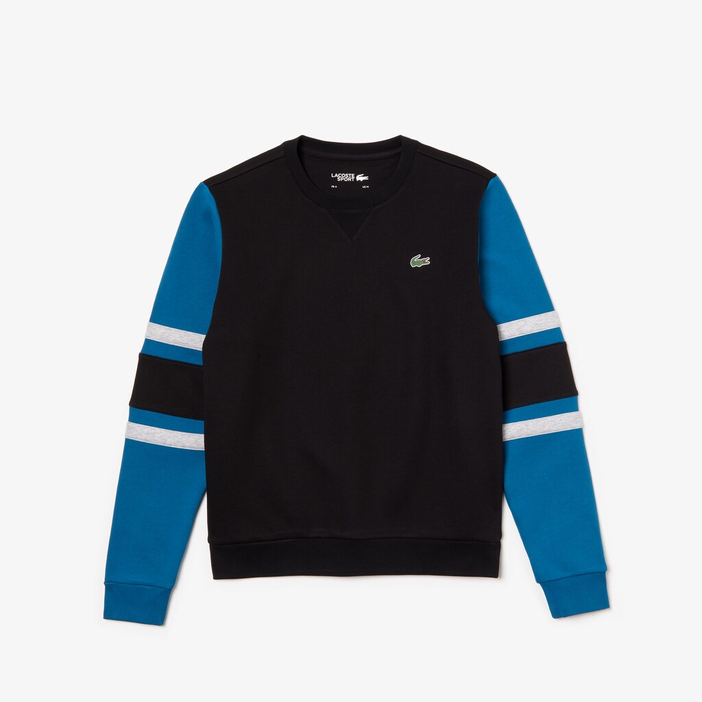Men's SPORT Striped-Sleeve Fleece Sweatshirt / Lacoste