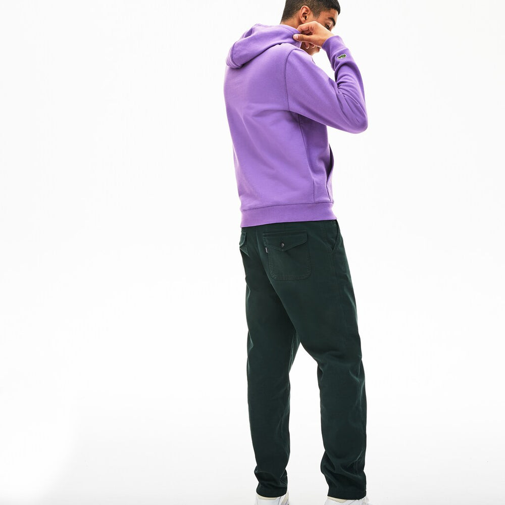 Men's Hooded 3D-Lettering Cotton Blend Fleece Sweatshirt / Lacoste