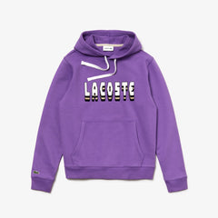 Men's Hooded 3D-Lettering Cotton Blend Fleece Sweatshirt / Lacoste