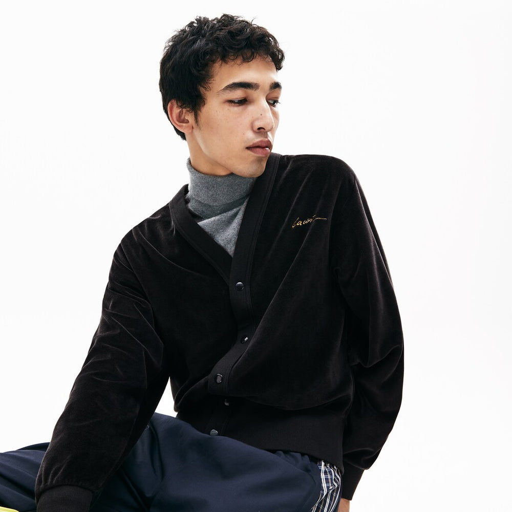 Men's LIVE Signature Velour Cardigan / Lacoste