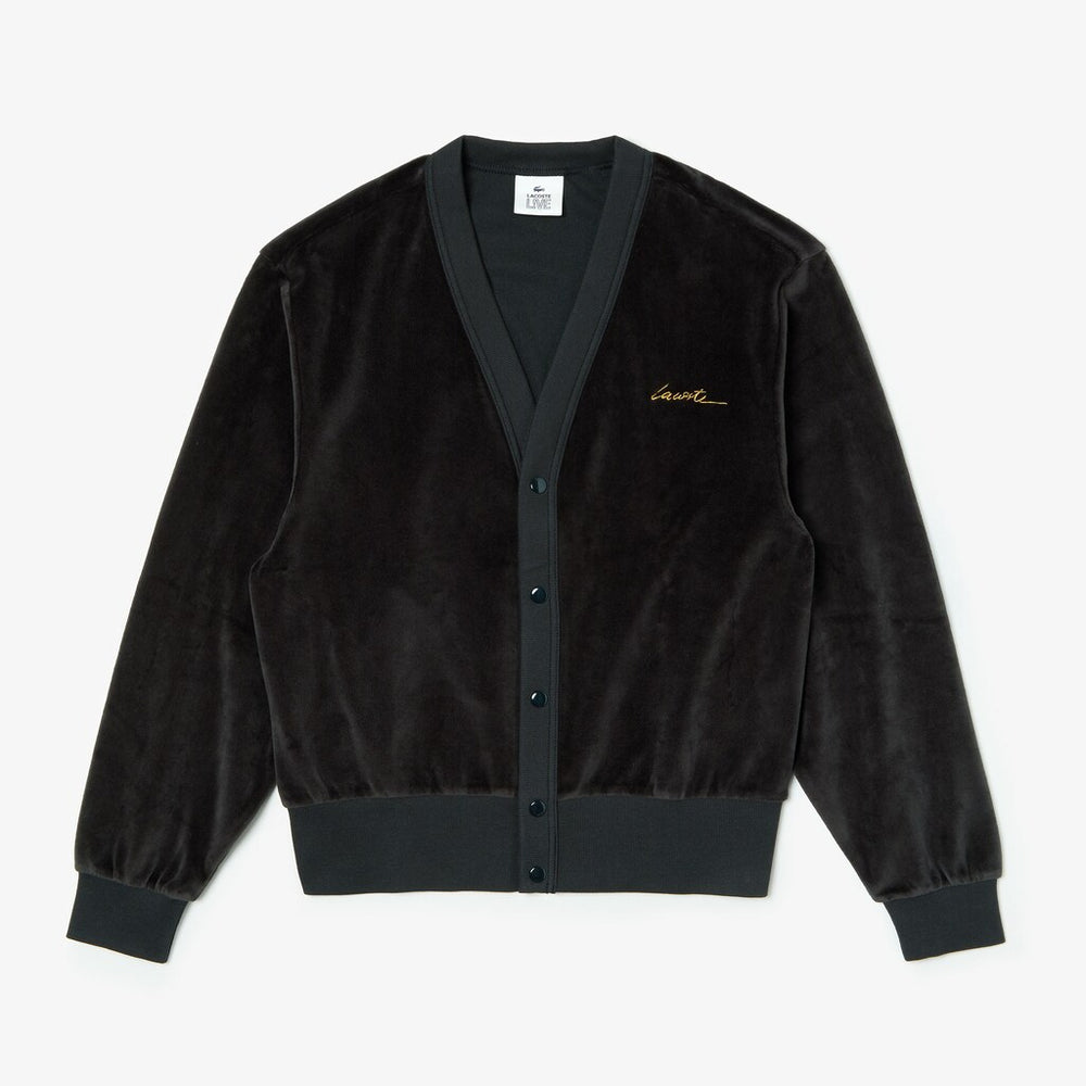 Men's LIVE Signature Velour Cardigan / Lacoste