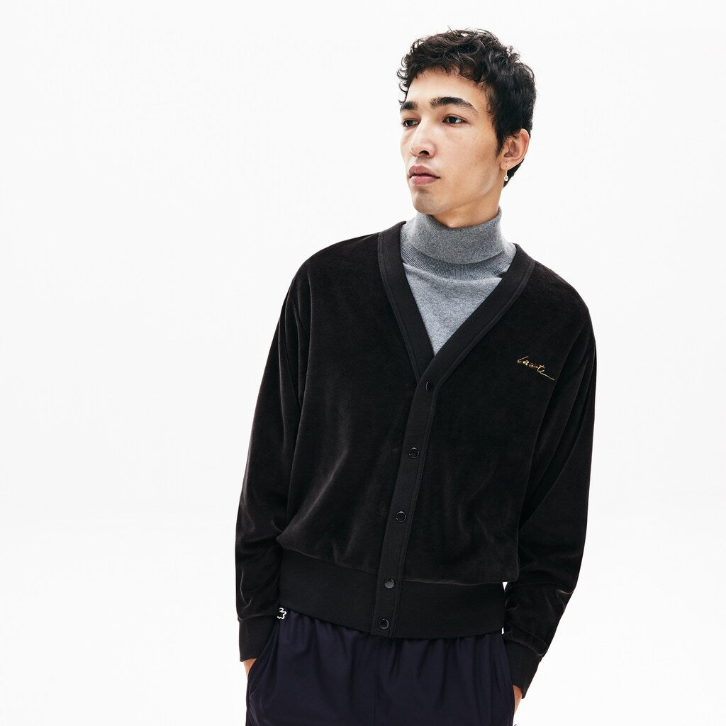 Men's LIVE Signature Velour Cardigan / Lacoste