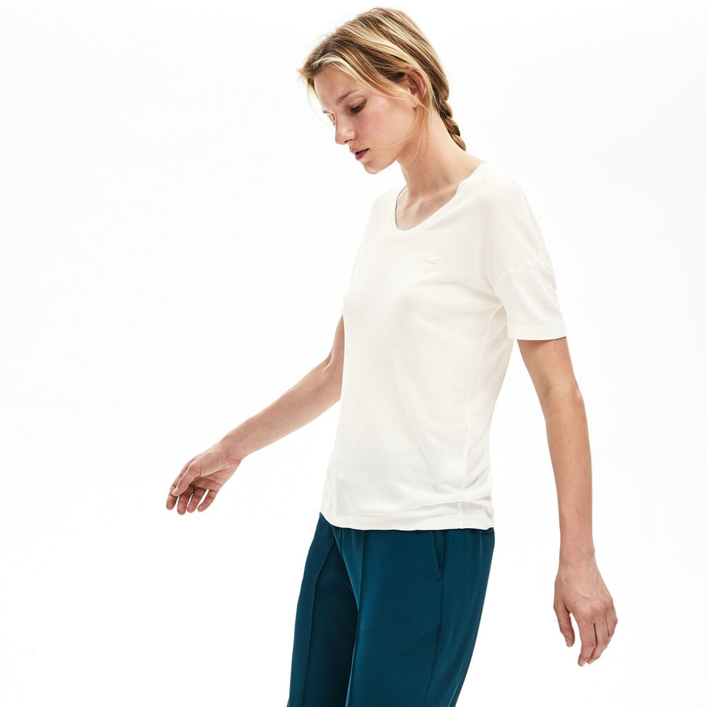 Women's Motion Lightweight Ribbed Lyocell T-Shirt / Lacoste